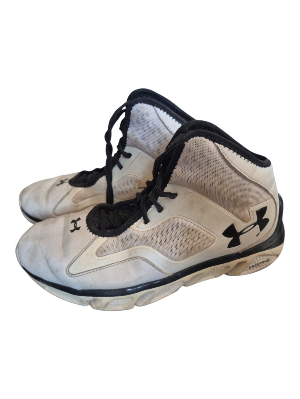 Under Armour White and Black High-Top Basketball Sneakers